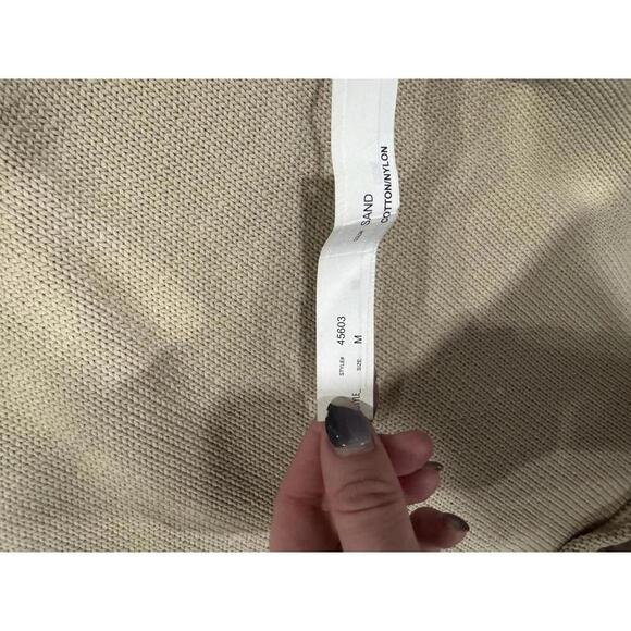 NWT vintage John Patrick Cotton Sweater made in Hong Kong tan sz m - Picture 3 of 6